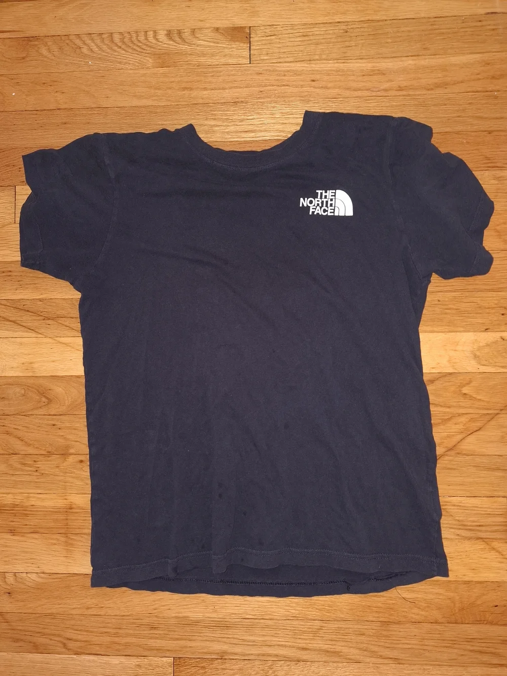 The North Face Navy Short Sleeve Logo Tee with White Logo